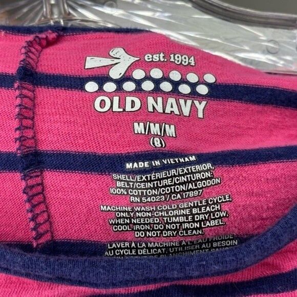 5/$25 Old Navy Blue Pink Striped Casual Cotton Dress M 8 Girls - Picture 7 of 7